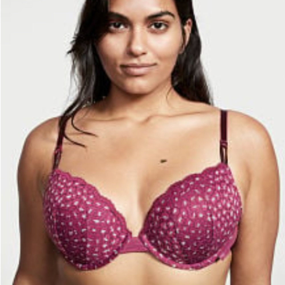 Victoria Secret Purple Leopard Sexy Tee Lacie Push-Up Bra